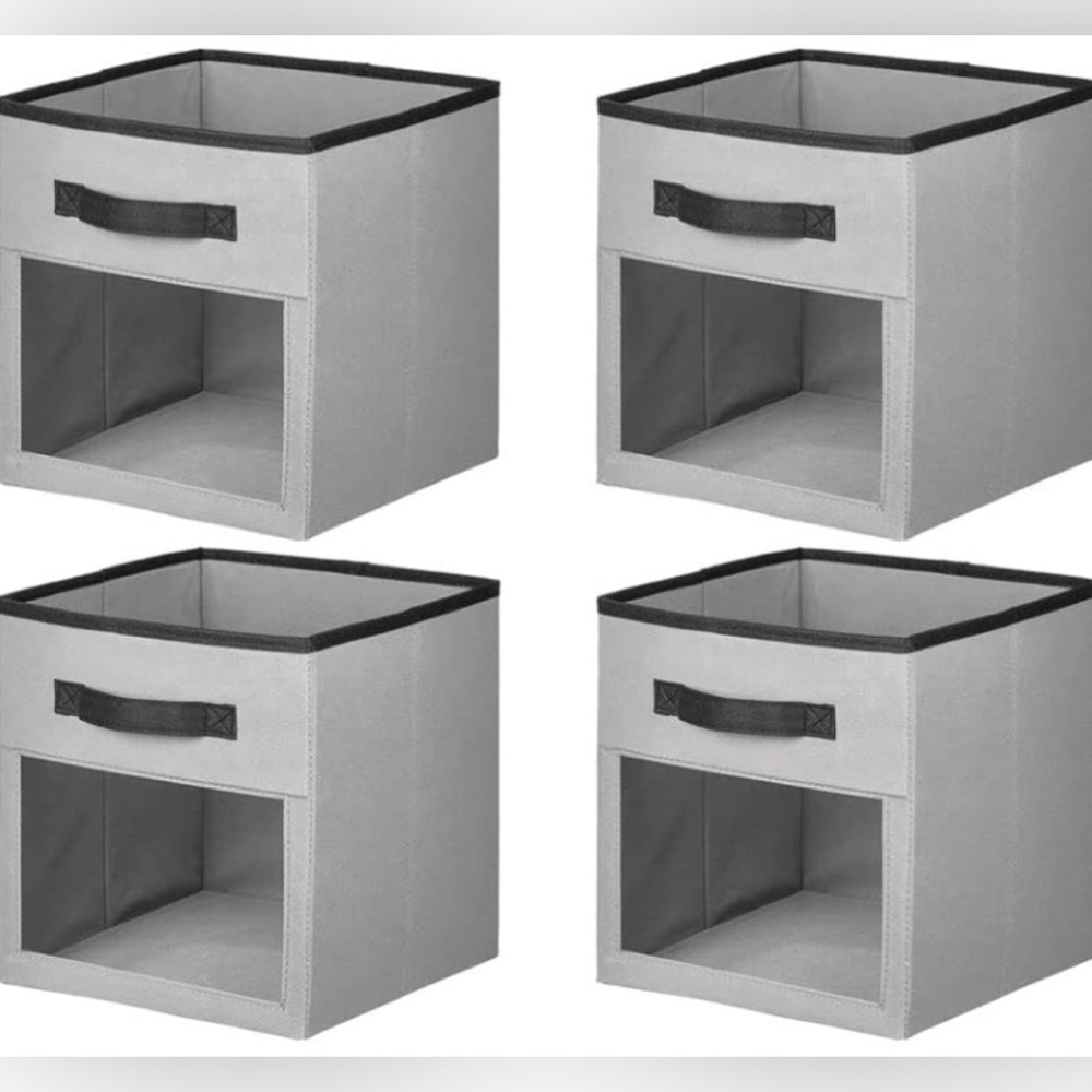 4 - Pack Organizing Cubes  By mDesign
Organizer Bin Box with Front Handle/Window